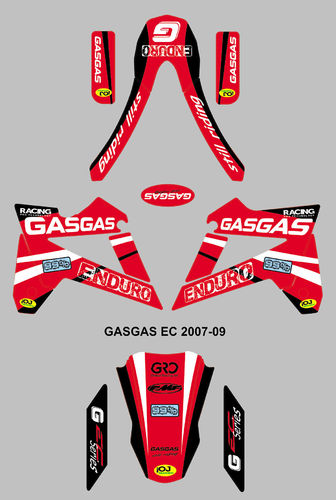 Kit Adhesivos enduro GASGAS EC series 2007-09 Roja