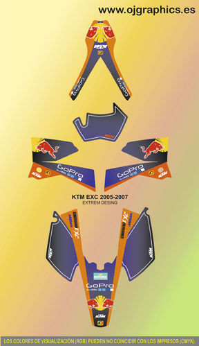 Kit Adhesivos enduro K T M EXC 2005-2007 Extrem Enduro