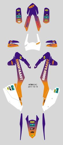 Kit Adhesivos enduro K T M  E X C 2017-2019 Fast Boy