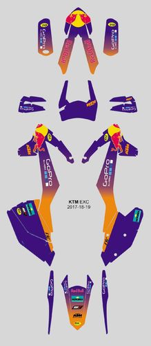 Kit Adhesivos enduro K T M  E X C 2017-2019 Extrem Enduro