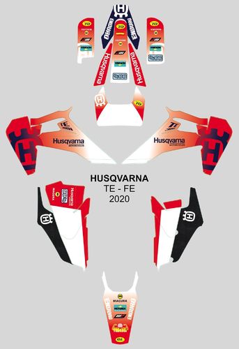 Kit Adhesivos enduro HUSQVARNA 2020 99% Tramado Rojo Blanco