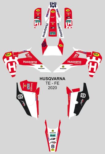 Kit Adhesivos enduro HUSQVARNA 2020 FastBoy Roja Blanca