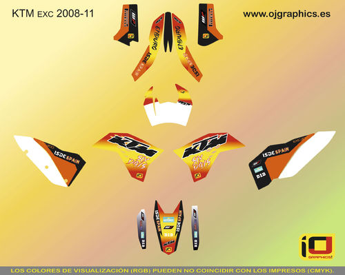 Kit Adhesivos enduro KTM EXC 2008-11 Six Days Spain