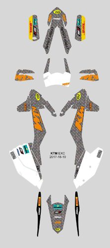 Kit Adhesivos enduro K T M  E X C 2017-19 Mad Max