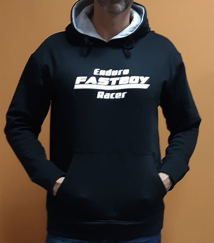 Sudadera Marca TMeeL capucha logo FaastBoy Negra