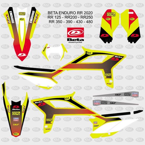 Kit Adhesivos enduro BETA RR 2020 Amarilla Roja 99%