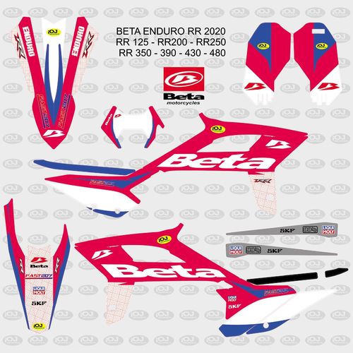 Kit Adhesivos enduro BETA RR 2020 Fast Boy Rojo