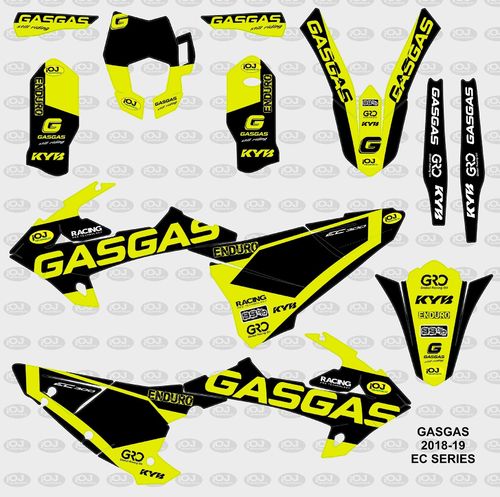 Kit Adhesivos enduro GASGAS EC 2018-20 Negra Amarilla