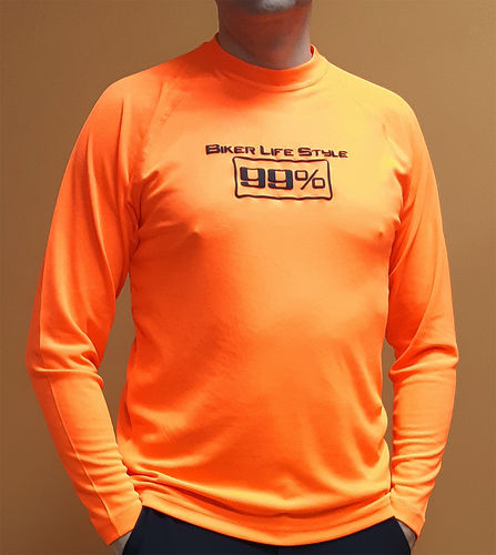 Camiseta manga larga ranglan poliester  99% Naranja