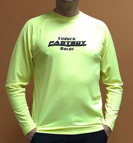 Camiseta manga ranglan larga poliester logo Fast Boy Amarilla
