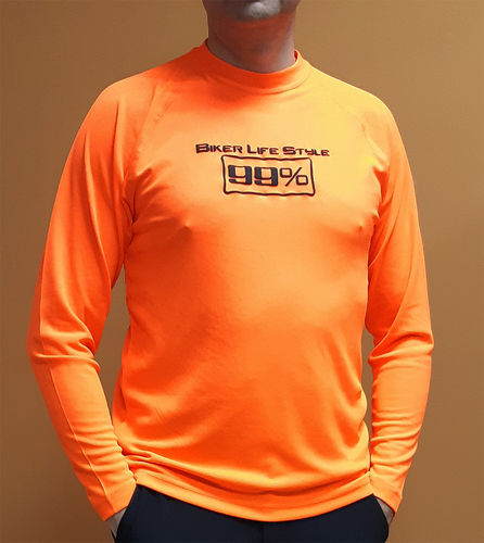 Camiseta manga ranglan larga poliester logo Fast Boy Naranja