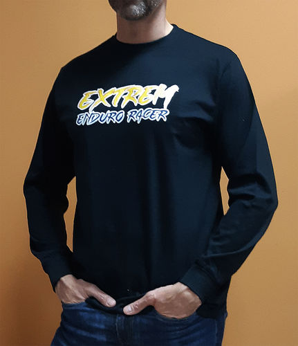 Camiseta manga larga algodón logo Extrem negra