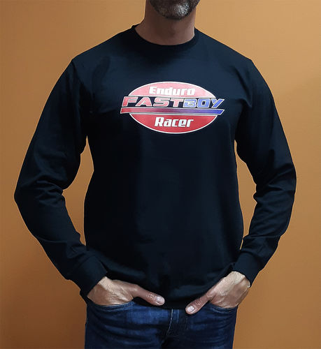 Camiseta manga larga algodón logo FastBoy negra