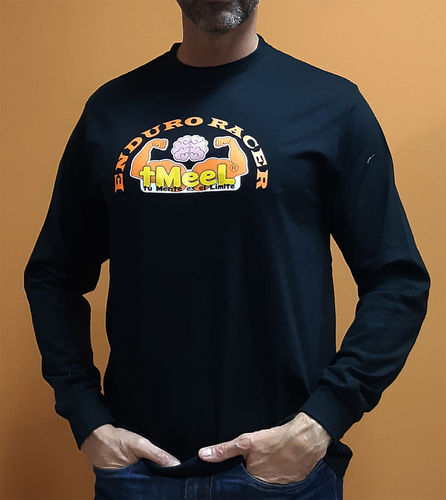 Camiseta manga larga algodón logo TMeel Negra