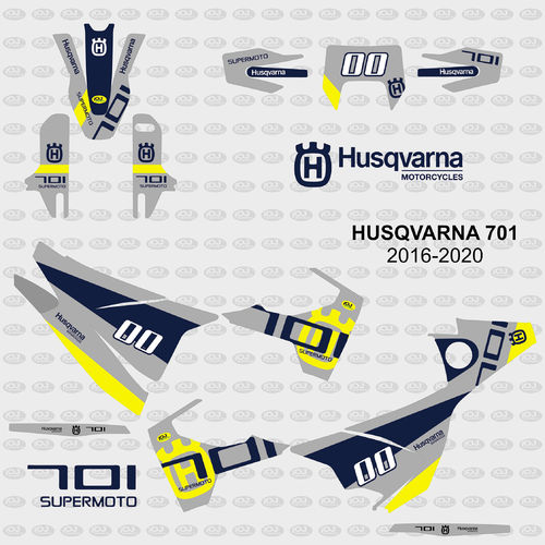 Kit Adhesivos Husqvarna 701 Supermoto 2016-20 Gris Logo