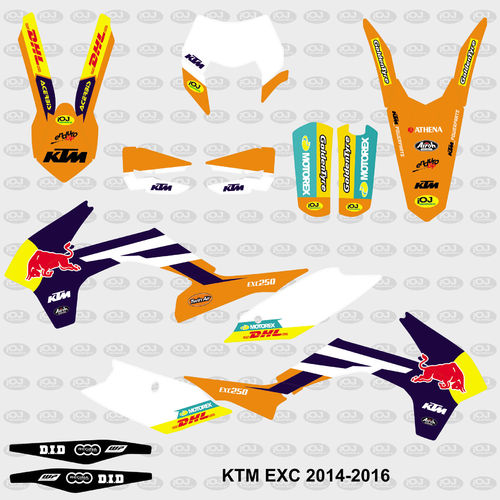 Kit Adhesivos K T M   E X C 2014-16 Oficial J.W.