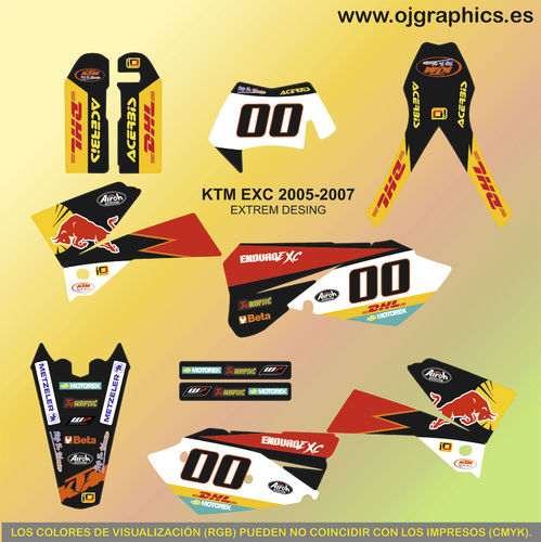 Kit Adhesivos enduro KTM EXC 2005-07 Factory Extrem Enduro Ng