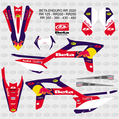 Kit Adhesivos Beta RR 2020 Extrem Toro Rojo