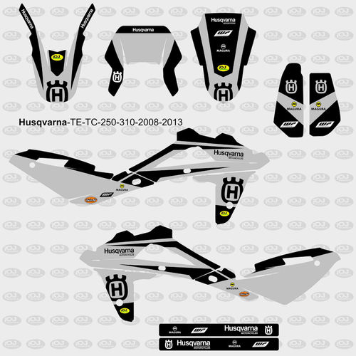 Kit Adhesivos Husqvarna TE-TC-250/310 2008-13 Negra Gris