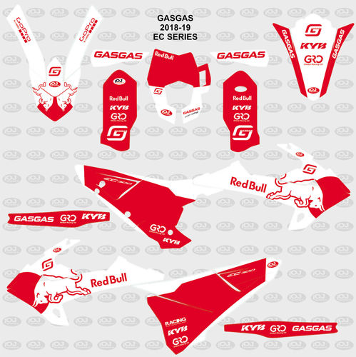 Kit Adhesivos GASGAS EC 2018-20 ToroRojo Blanco Rojo