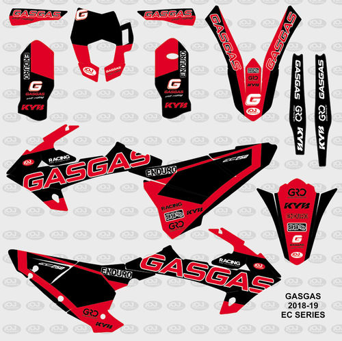 Kit Adhesivos GASGAS EC 2018-20 Negro-Rojo