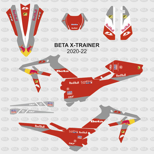 Kit Adhesivos BETA X-Trainer 2020-22 Toro Rojo Gris