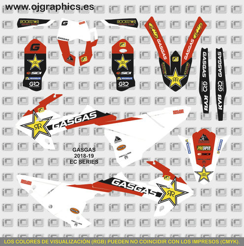Kit Adhesivos GASGAS EC 2018-20 Estrella Rock Roja